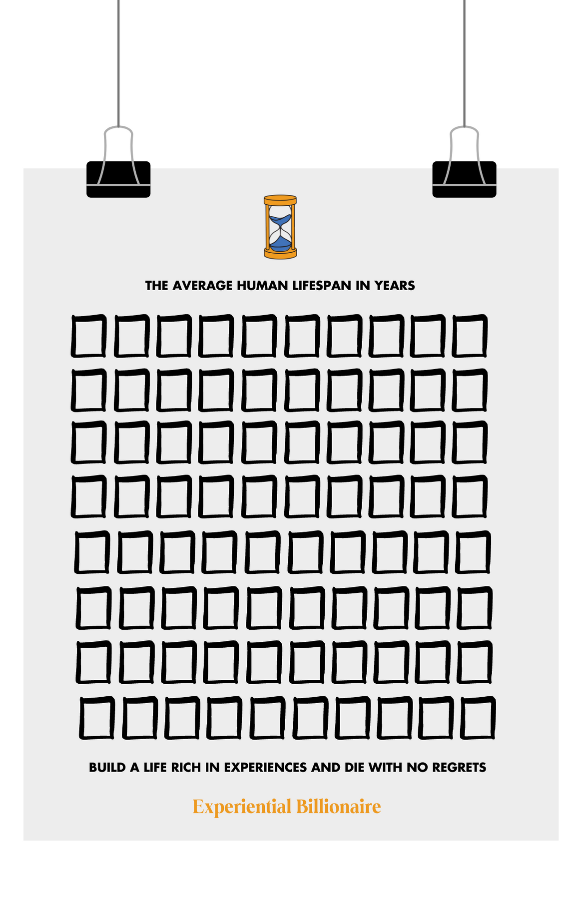 Years of Life Memento Mori Chart Experiential Billionaire
